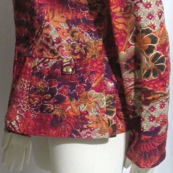 NEW Ladies COLDWATER CREEK Floral Denim Jacket S - Picture 5 of 7